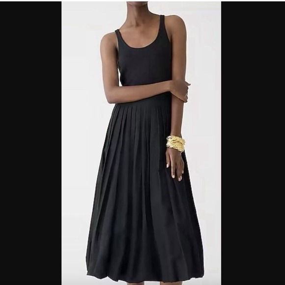 J. Crew Dresses & Skirts - J. Crew Fitted Tank Midi Dress with Poplin Bubble Hem Skirt Black Medium